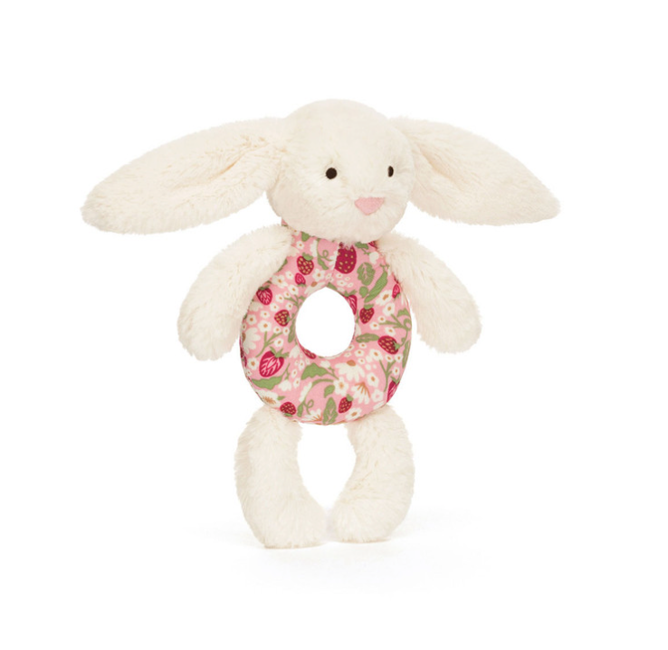 Jellycat Blossom Cream Bunny 'Berry' Ring Rattle