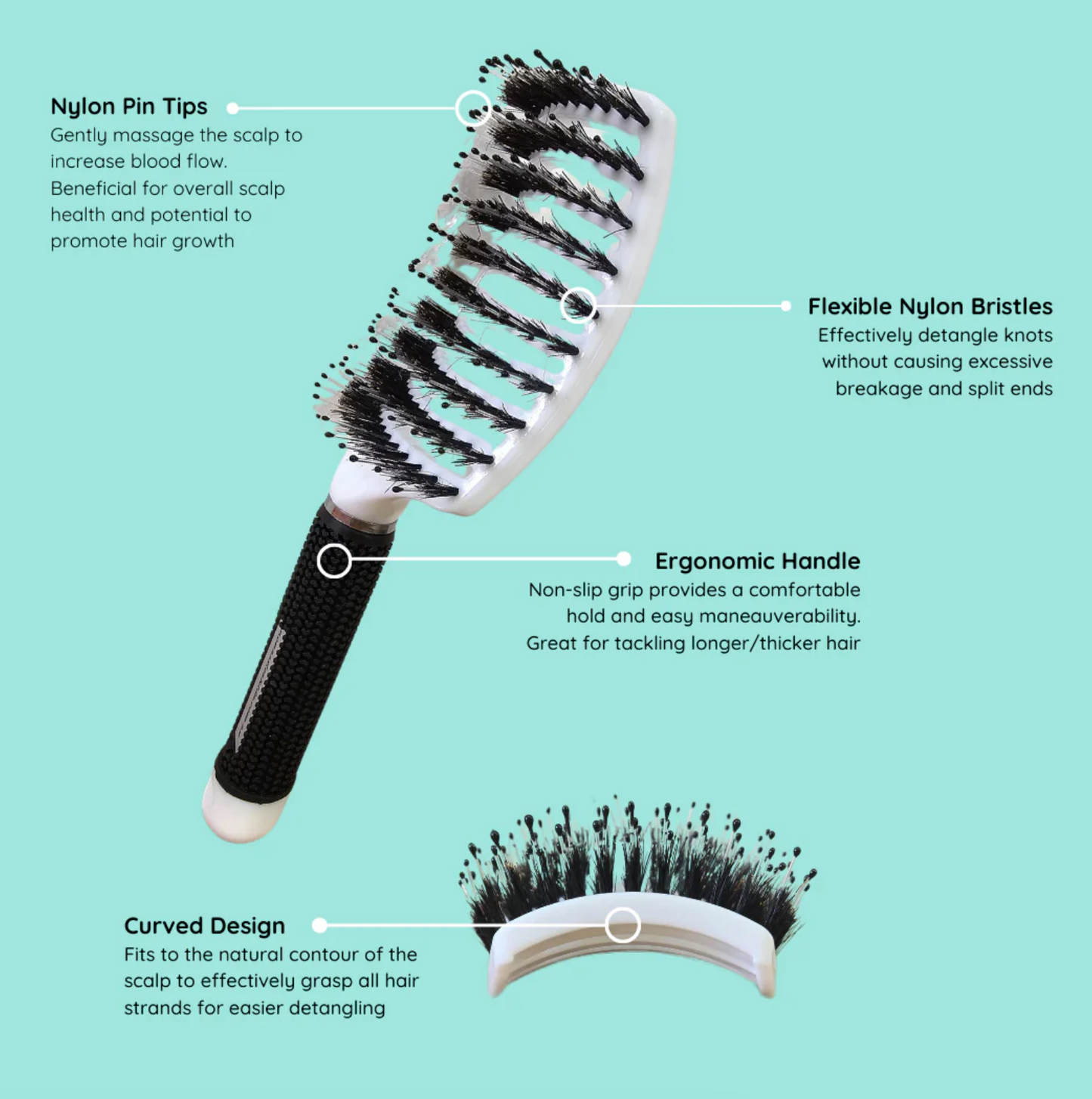 No Nasties Detangler Brush Pink