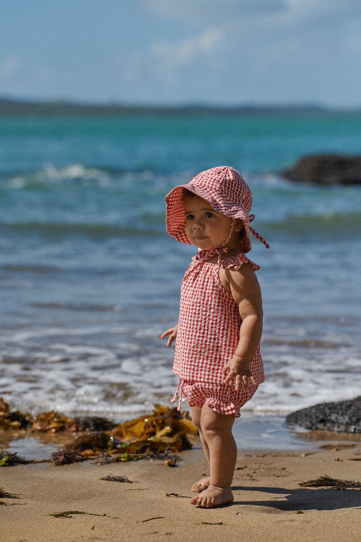 Nature Baby Petal Set Red Gingham Check