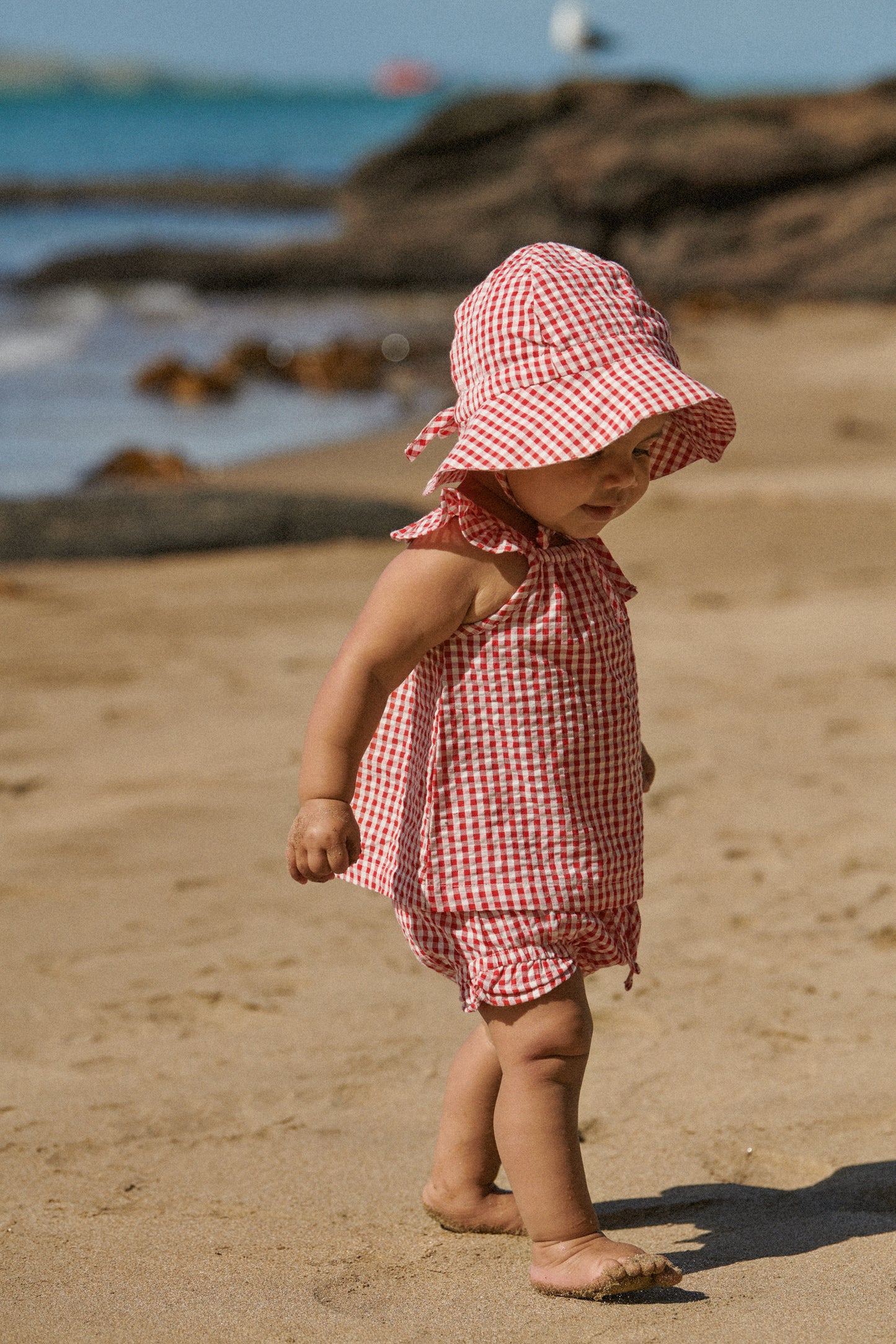 Nature Baby Petal Set Red Gingham Check