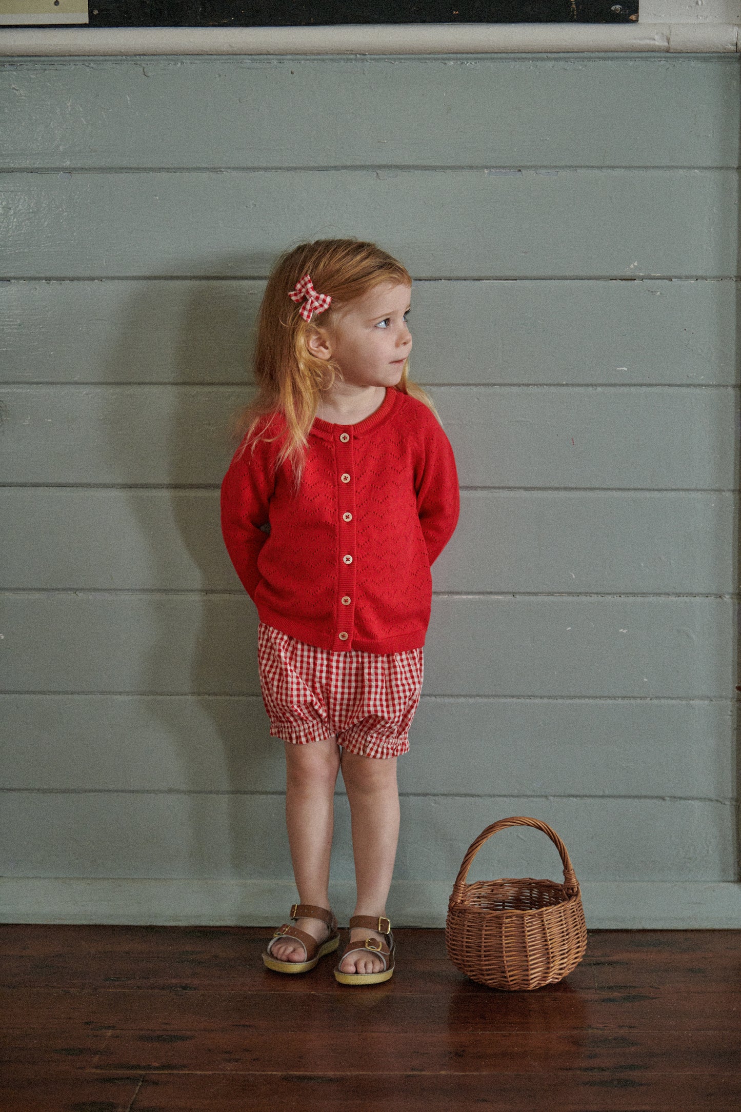 Nature Baby Piper Cardigan Pointelle Raspberry Red