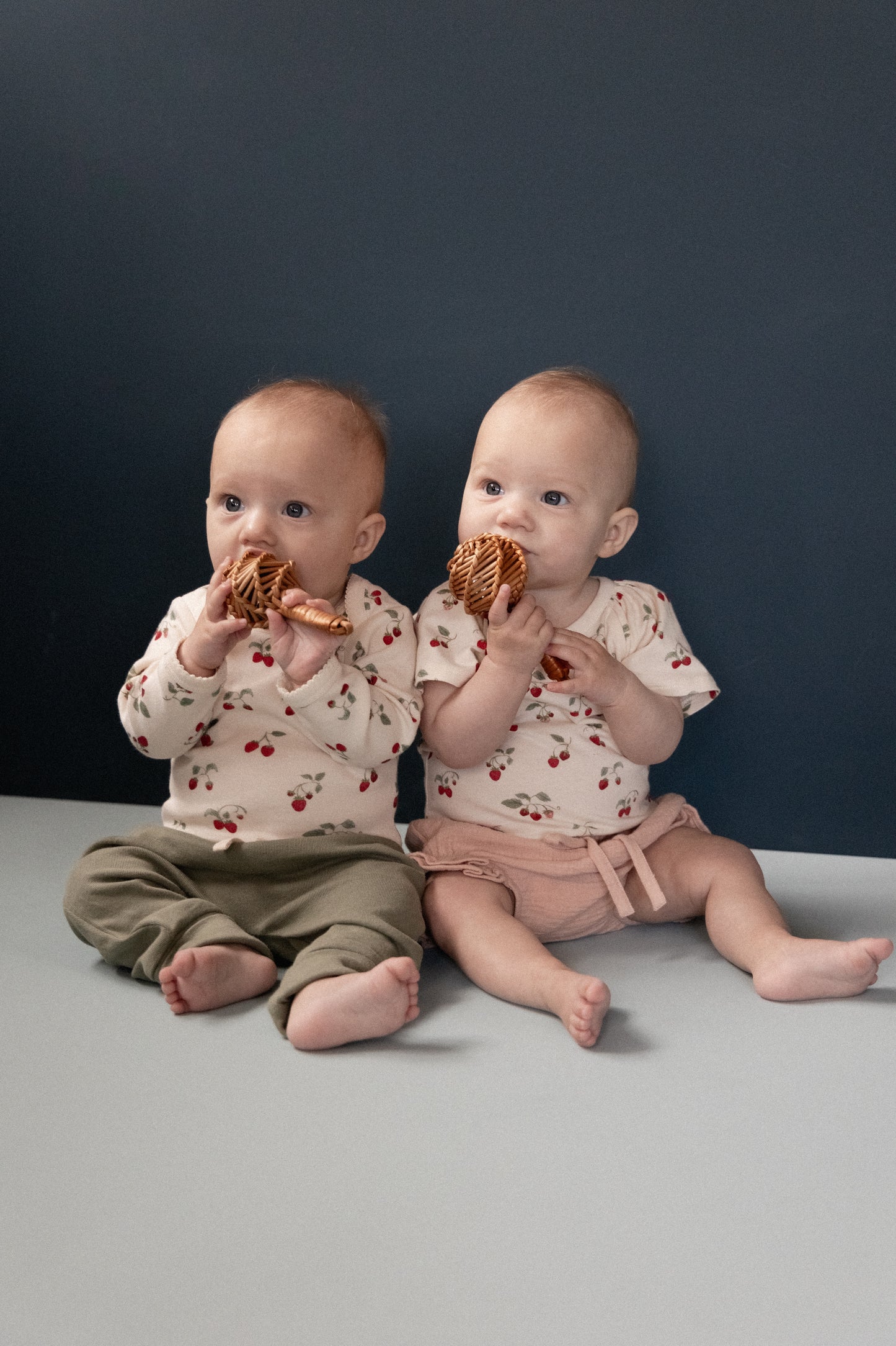 Nature Baby Long Sleeve Bodysuit Strawberry Blush Print