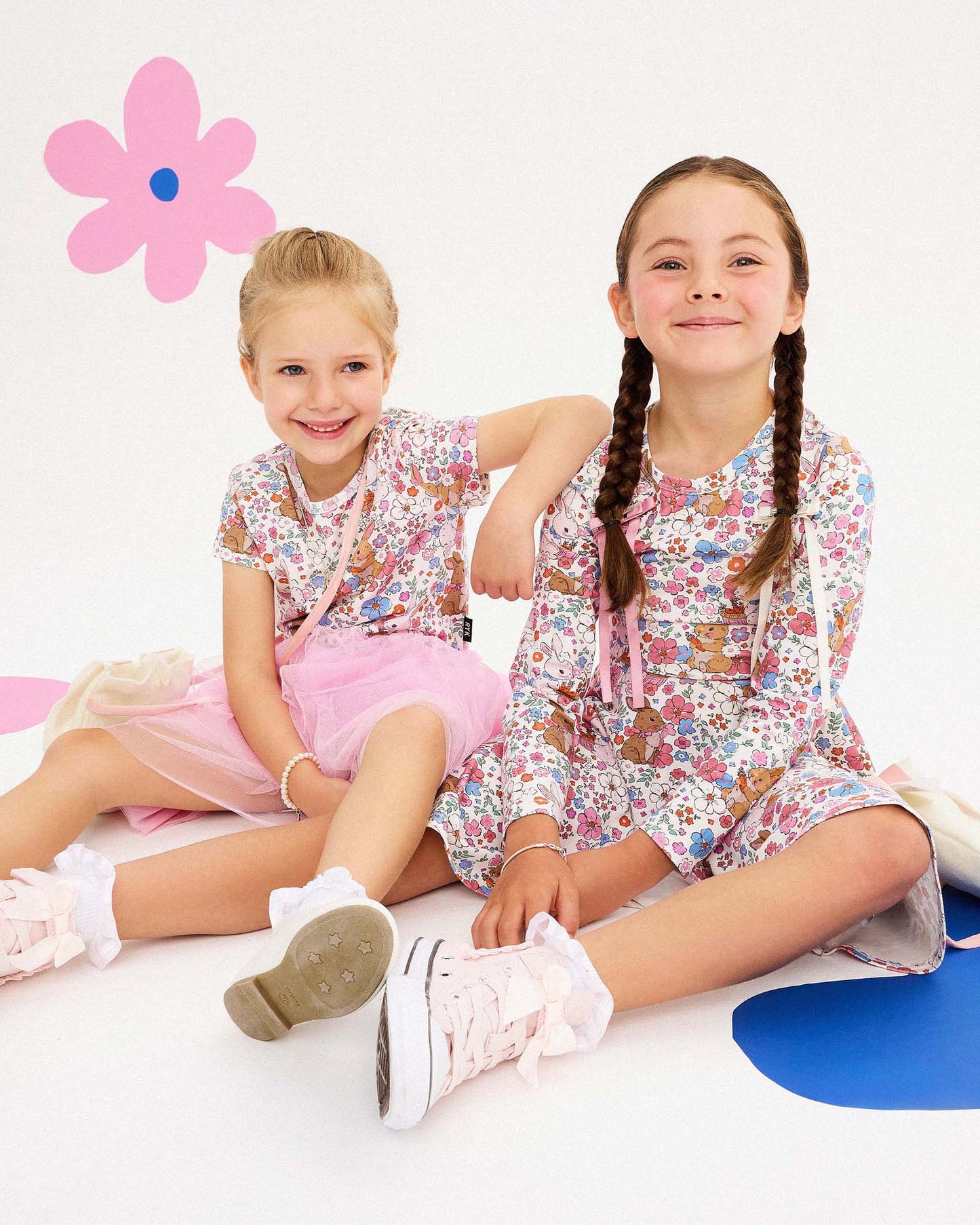 Rock Your Kid Ditsy Bunny Long Sleeve Circus Dress