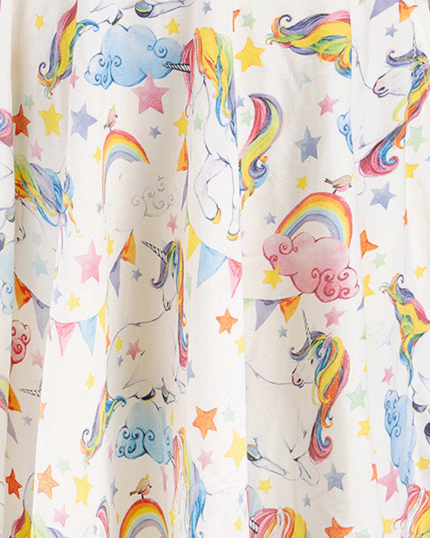 Rock Your Kid Unicorn Flags Long Sleeve Waisted Dress