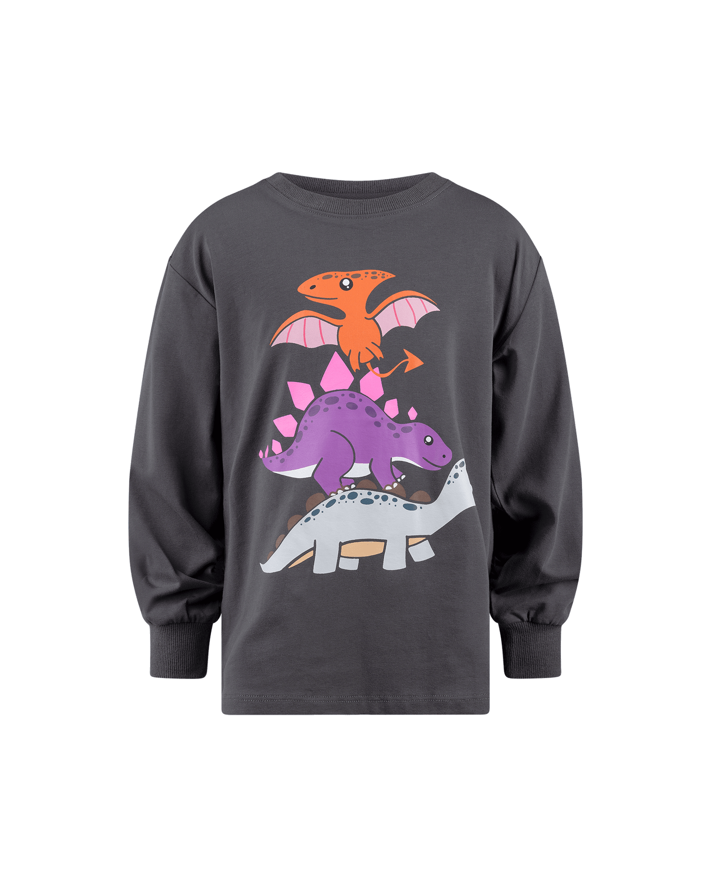 Rock Your Kid Dino Stack Long Sleeve Tee