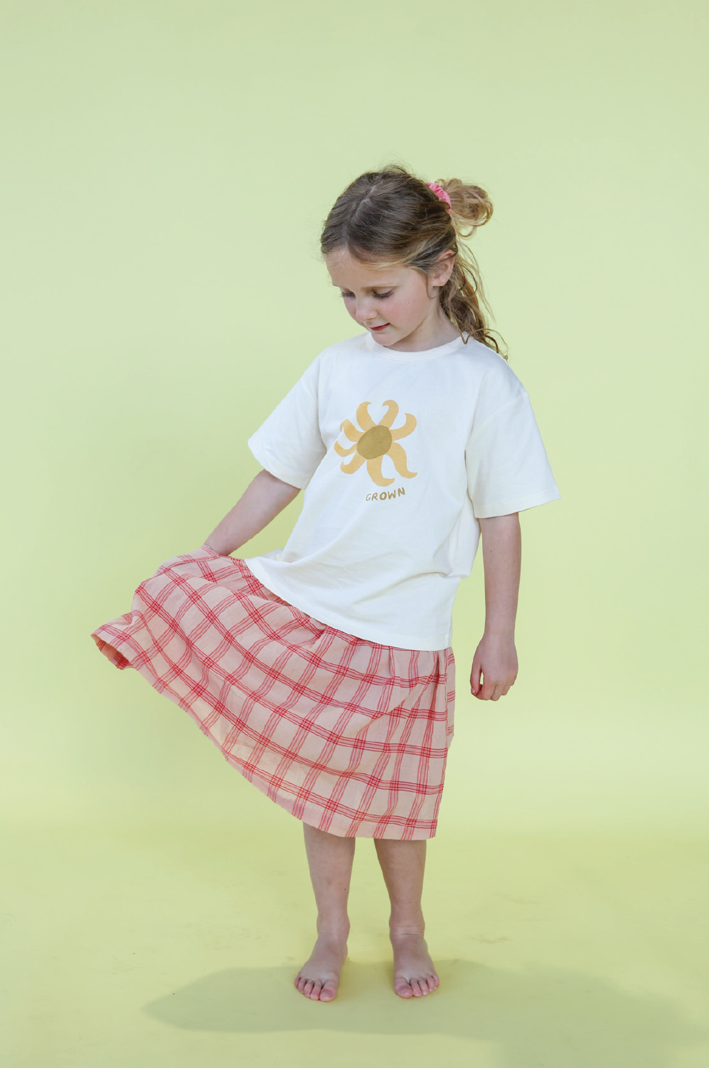 Grown Woven Stripe Skirt Tomato