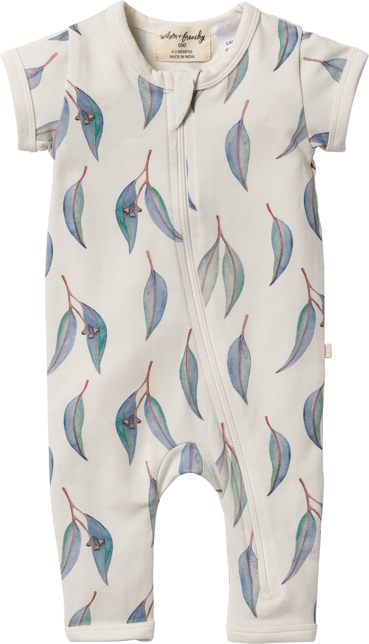 Wilson & Frenchy Boyleg Organic Zipsuit Blue Eucalyptus