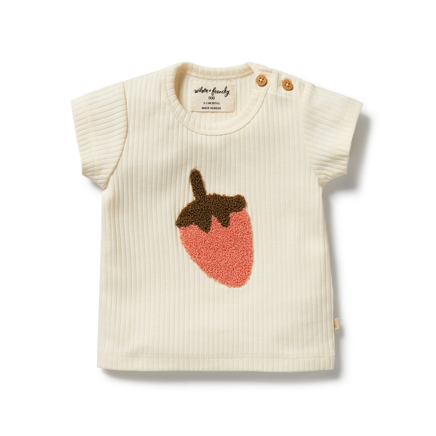 Wilson & Frenchy Embroidered Organic Tee Strawberry Kisses
