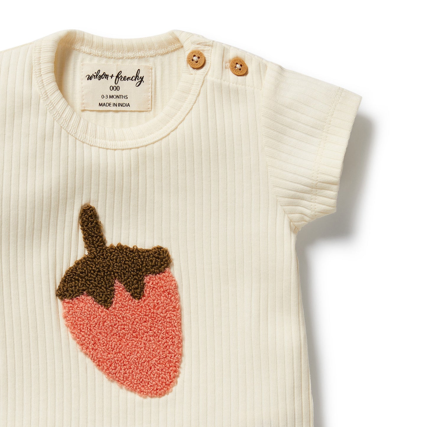 Wilson & Frenchy Embroidered Organic Tee Strawberry Kisses