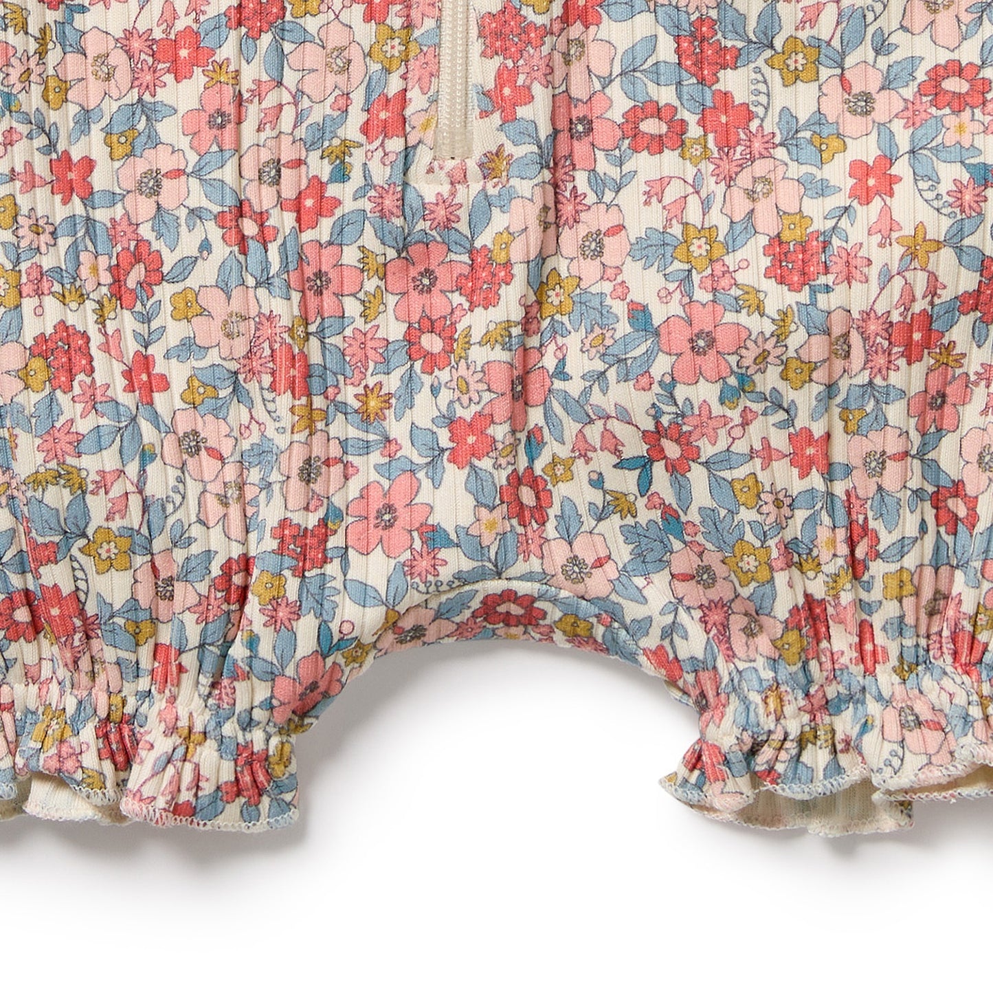 Wilson & Frenchy Organic Ruffle Zipsuit Summer Bloom