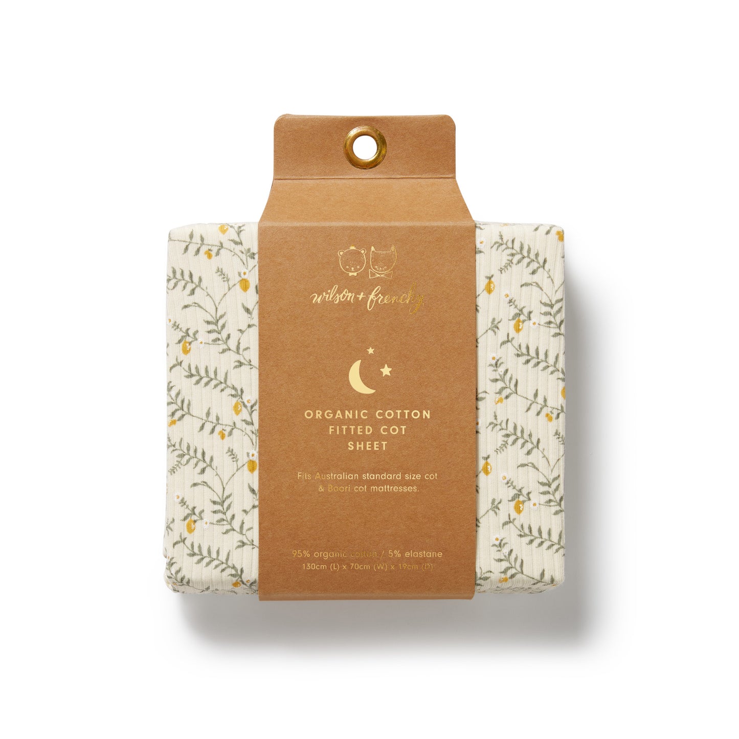 Wilson & Frenchy Organic Cot Sheet Lemon Leaf