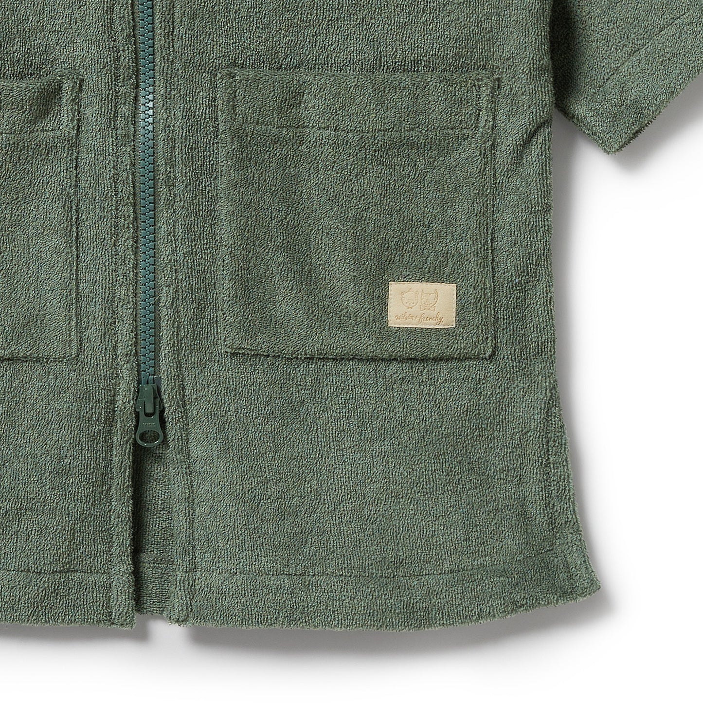Wilson & Frenchy Organic Terry Hooded Towel Moss