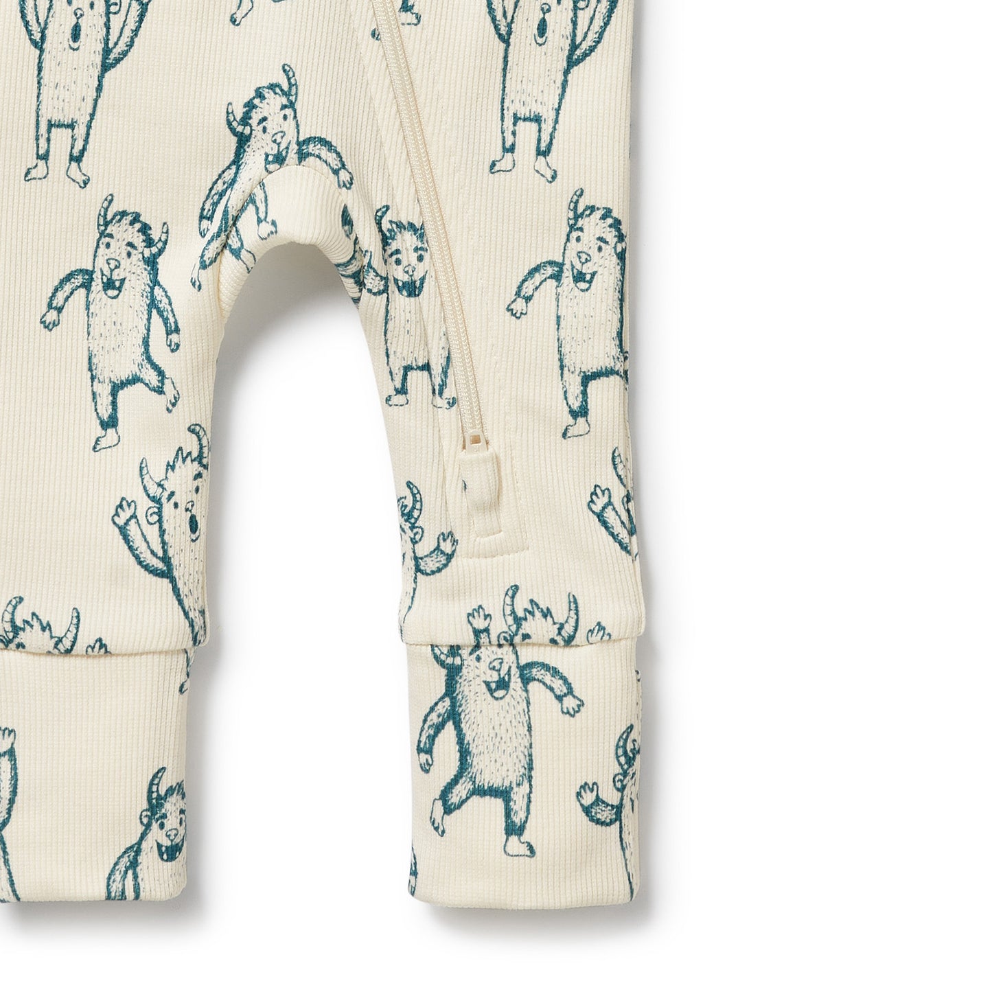 Wilson & Frenchy Organic Zipsuit with Feet Yeti