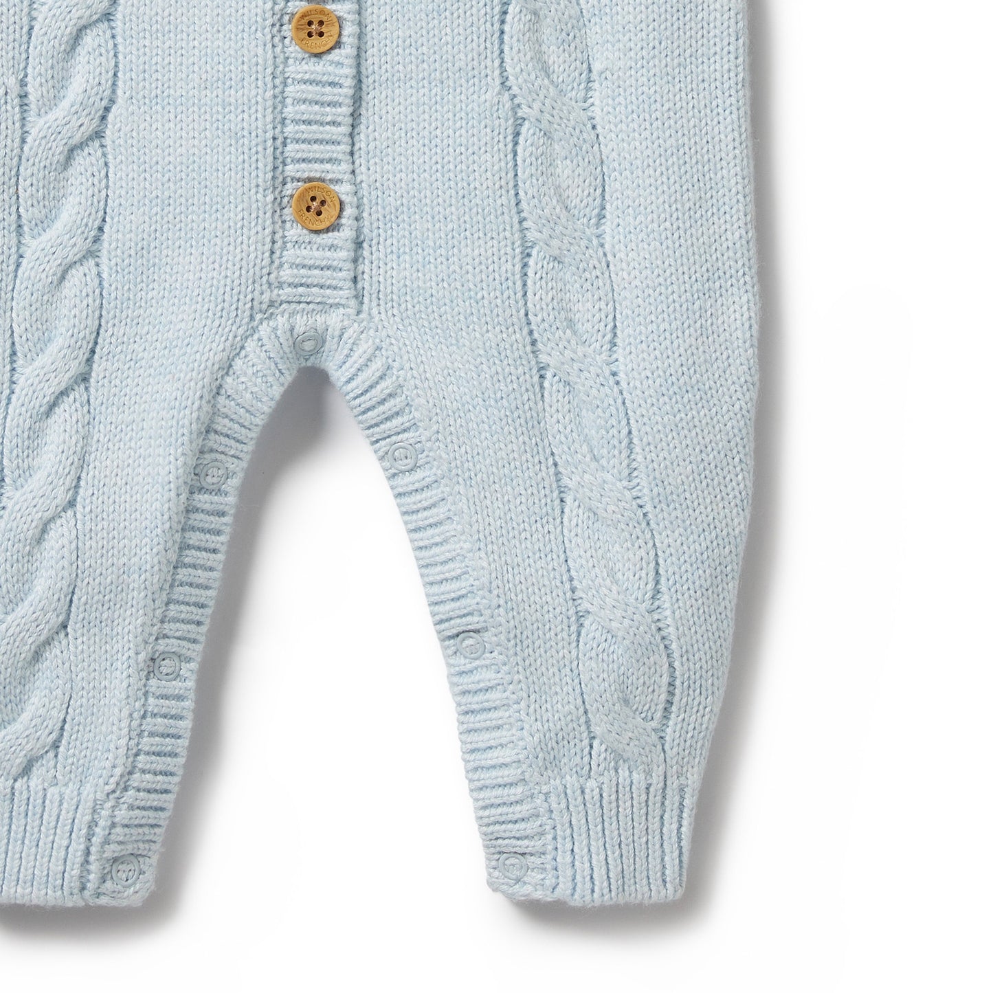 Wilson & Frenchy Knitted Cable Growsuit Bluebell