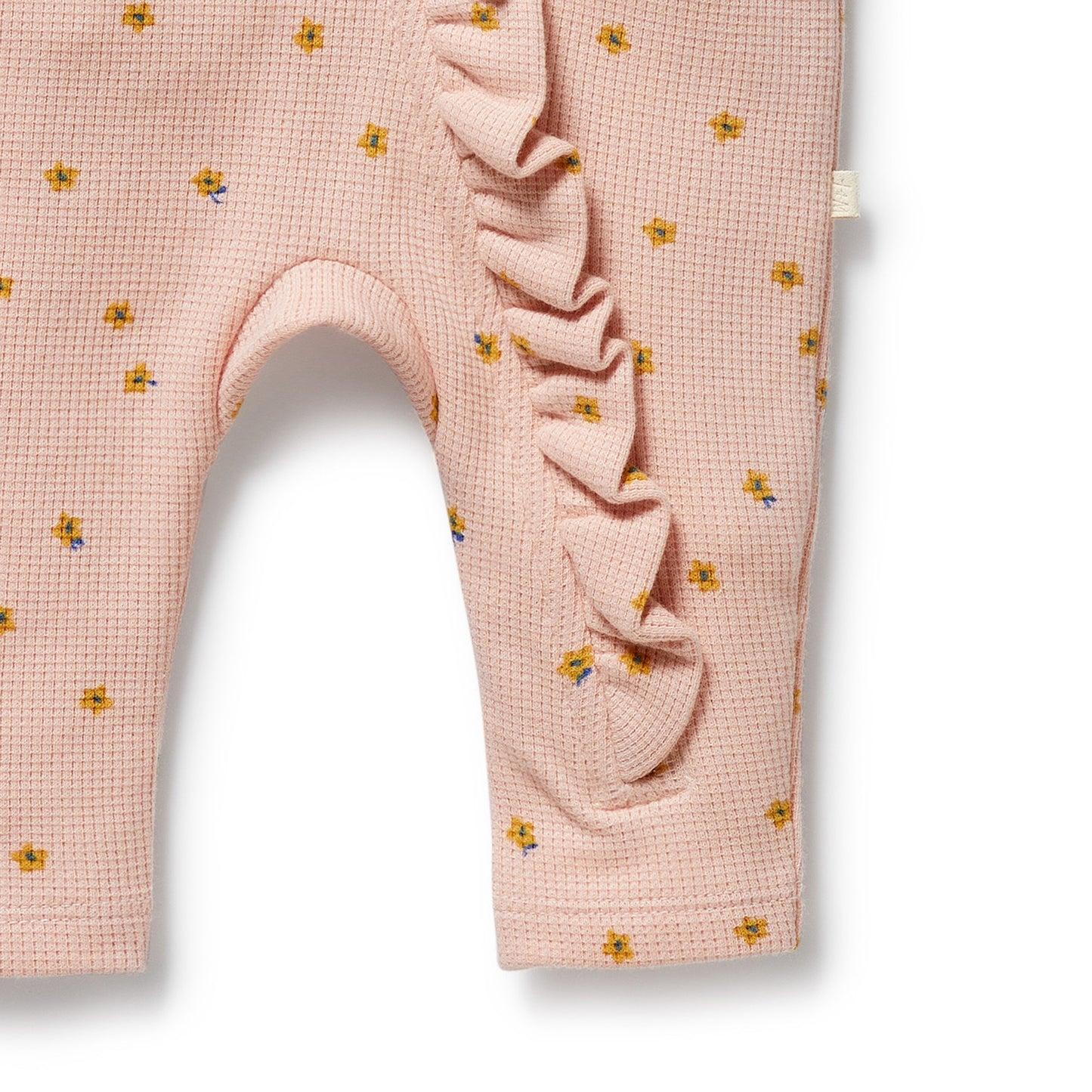 Wilson & Frenchy Organic Waffle Ruffle Zipsuit Little Fleur