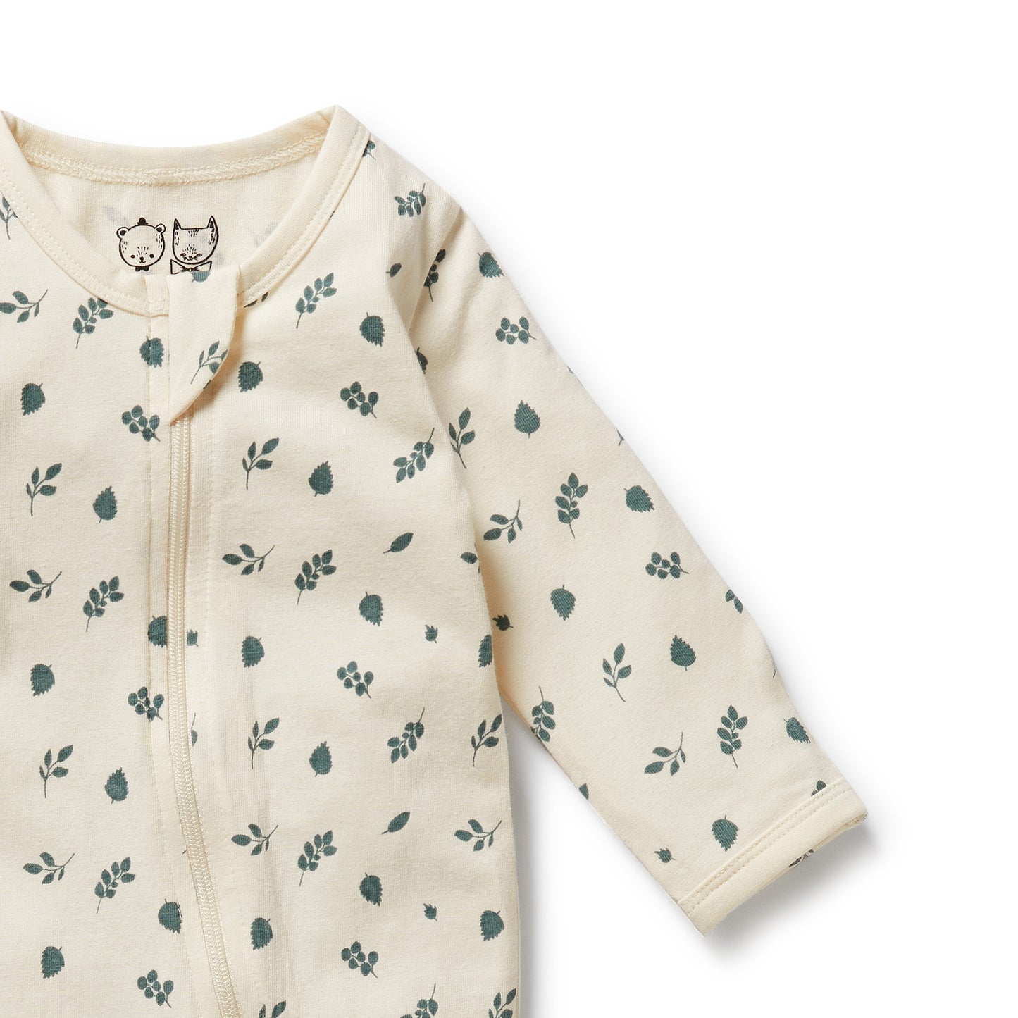 Wilson & Frenchy Organic Zipsuit with Feet Twilight Leaf