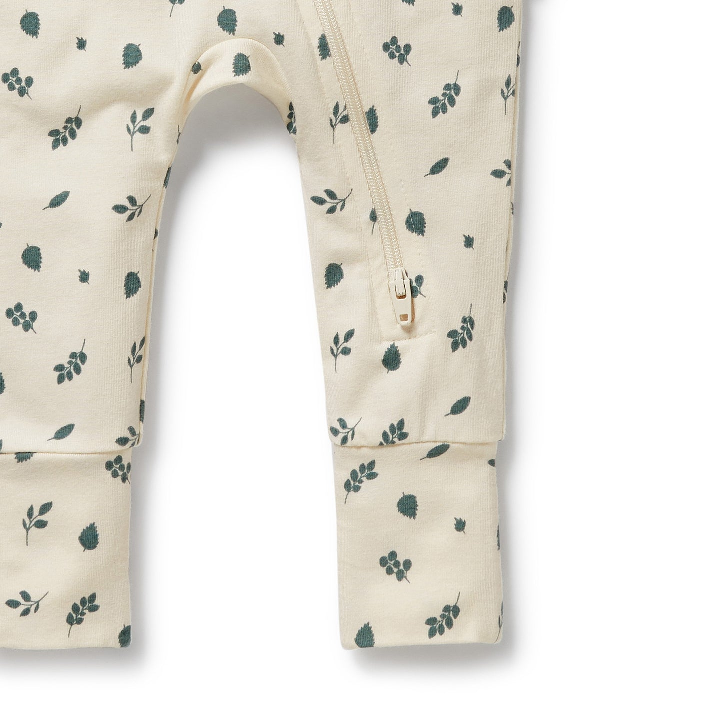 Wilson & Frenchy Organic Zipsuit with Feet Twilight Leaf
