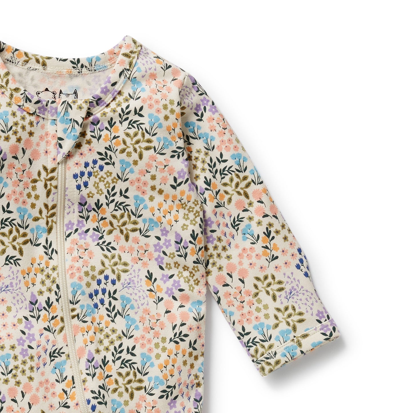 Wilson & Frenchy Organic Zipsuit with Feet Tiny Bloom