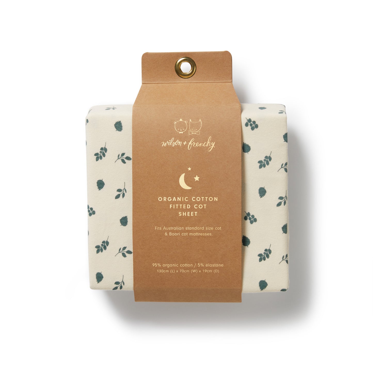Wilson & Frenchy Organic Cot Sheet Twilight Leaf