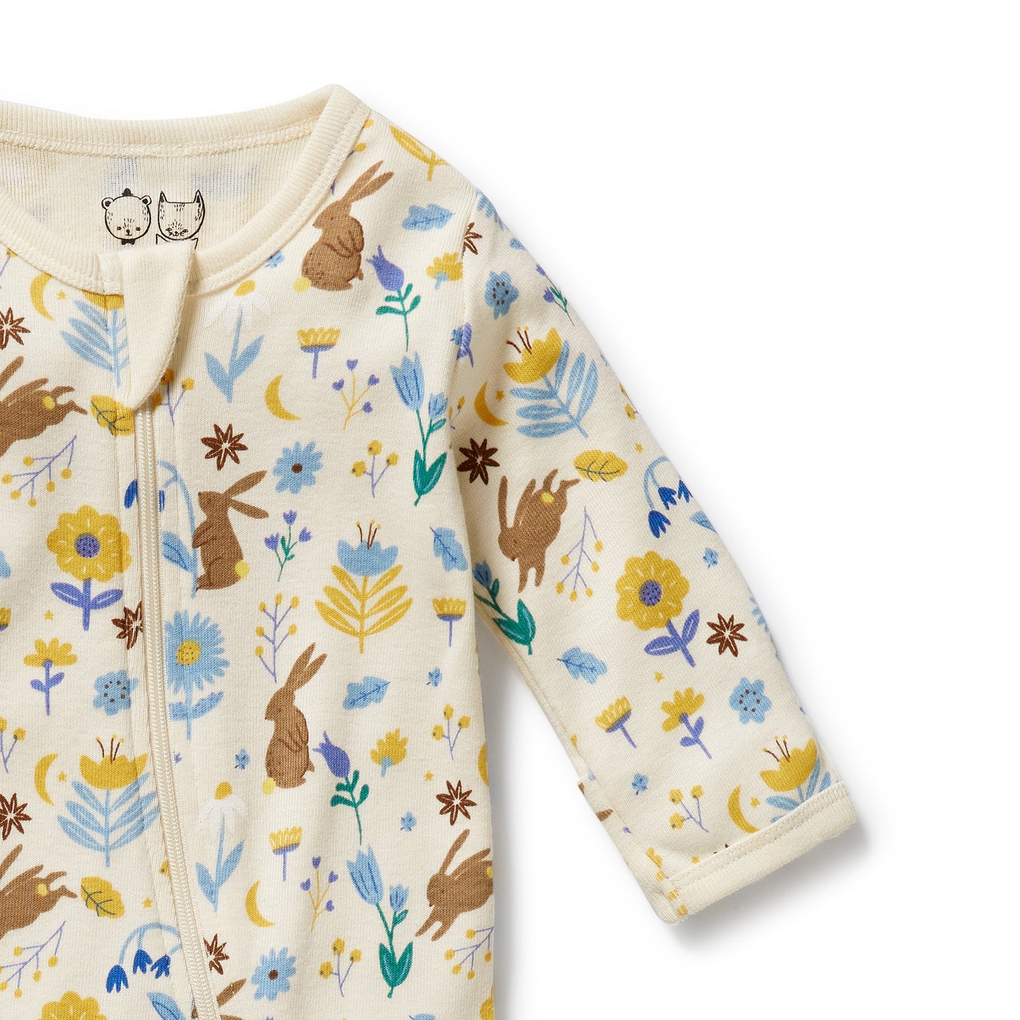 Wilson & Frenchy Organic Zipsuit with Feet Daisy Mae