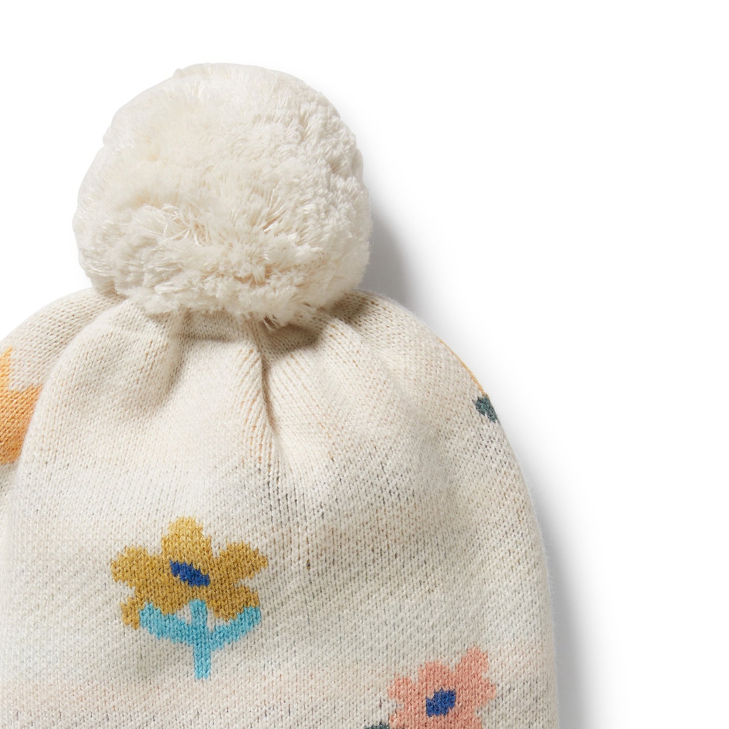 Wilson & Frenchy Organic Knitted Jacquard Hat Flower Pop