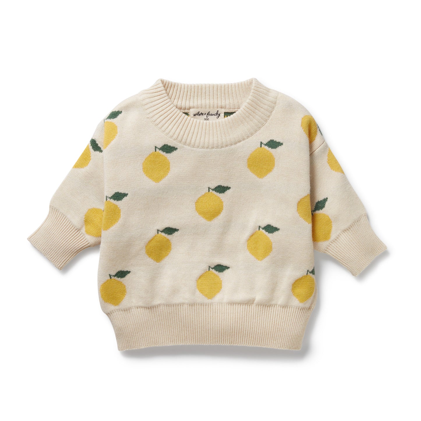 Wilson & Frenchy Organic Knitted Jacquard Jumper Lemony