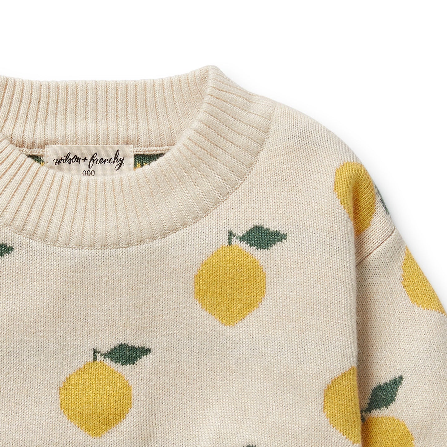 Wilson & Frenchy Organic Knitted Jacquard Jumper Lemony