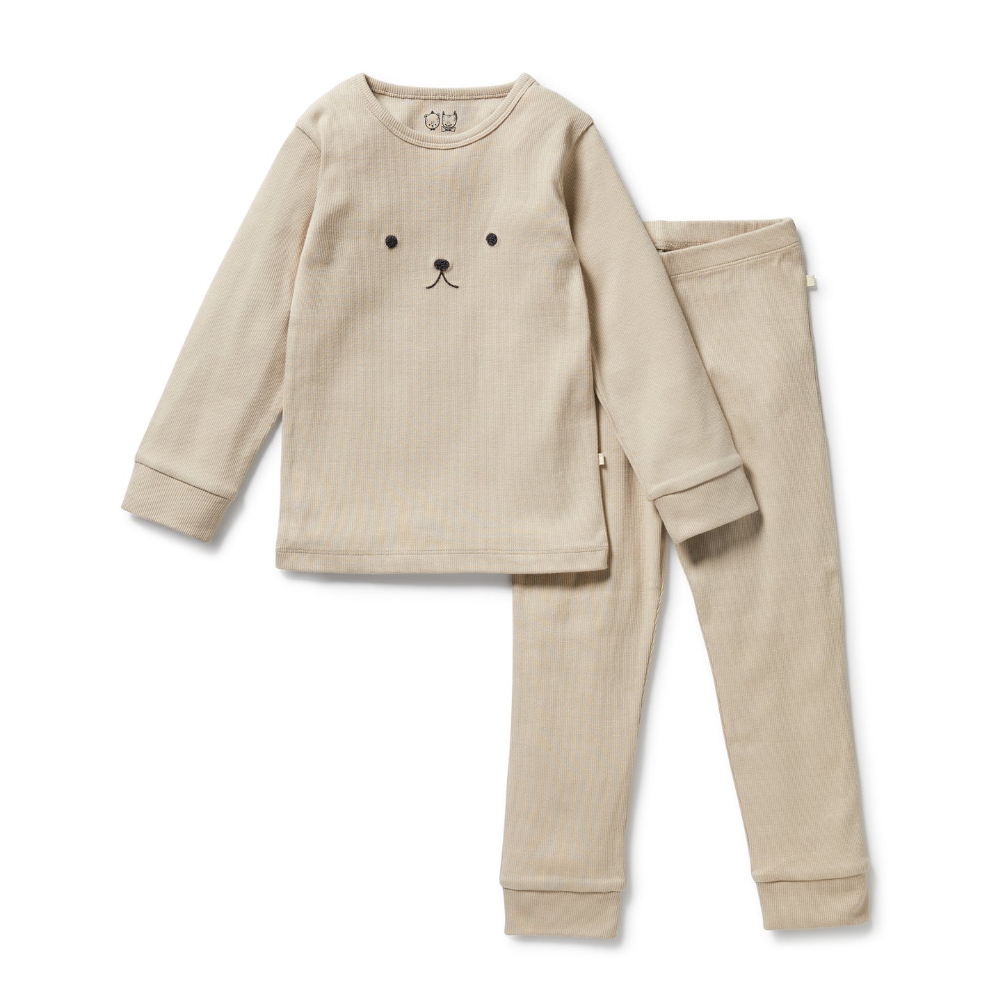 Wilson & Frenchy Rib Organic Long Sleeved Pyjamas Biscuit