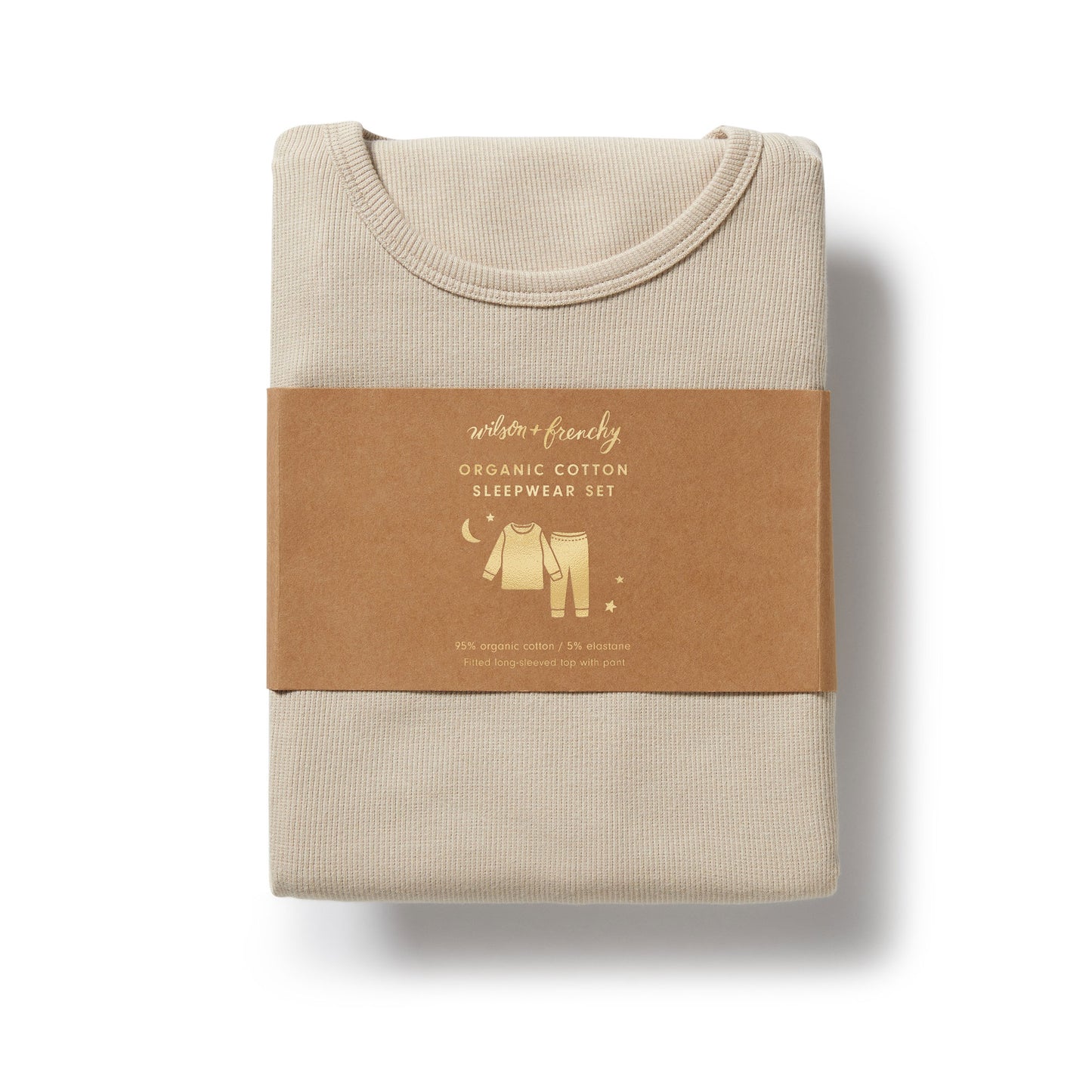 Wilson & Frenchy Rib Organic Long Sleeved Pyjamas Biscuit