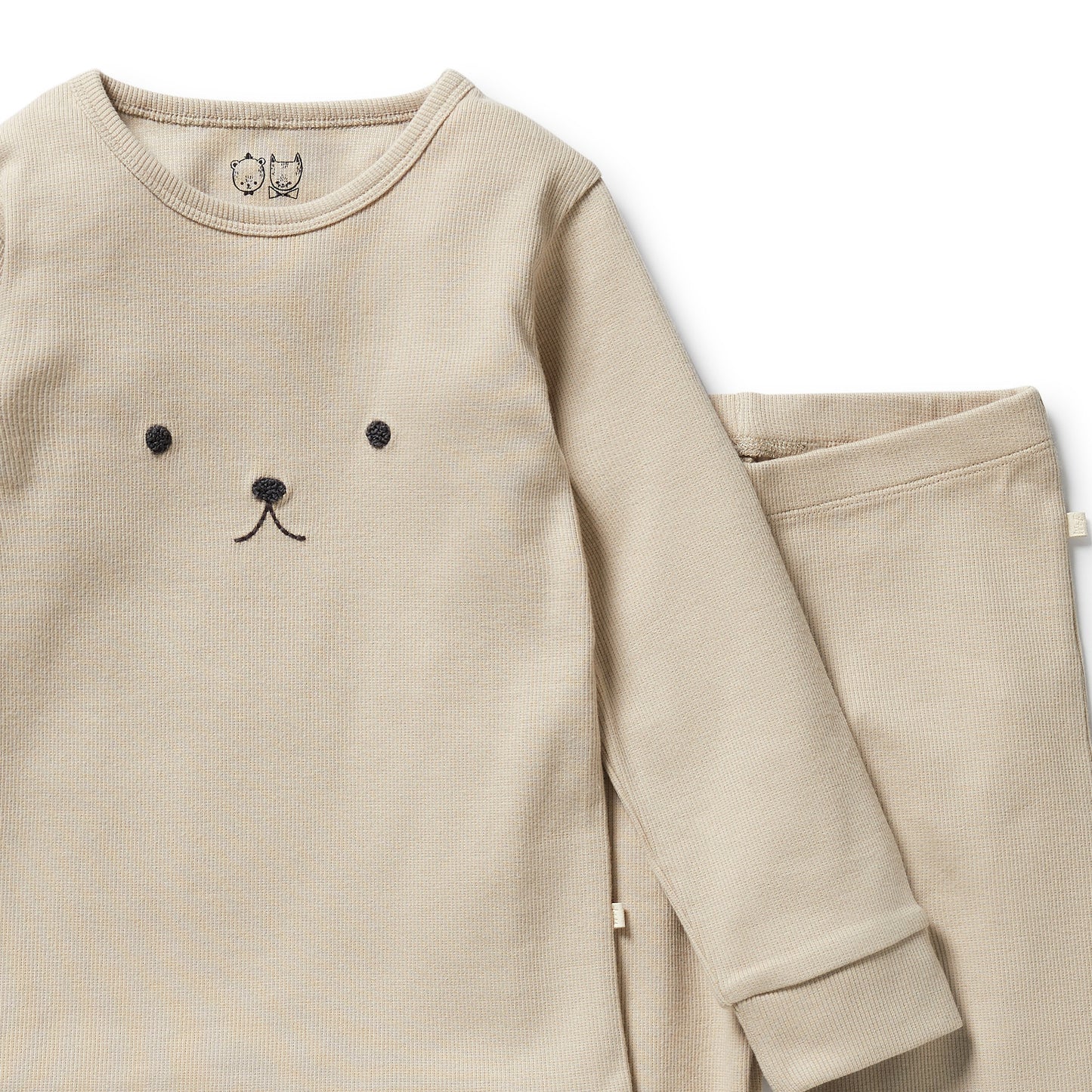 Wilson & Frenchy Rib Organic Long Sleeved Pyjamas Biscuit