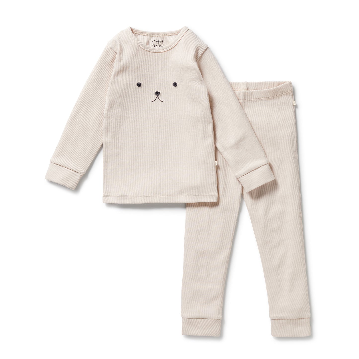Wilson & Frenchy Rib Organic Long Sleeved Pyjamas Dusty Rose