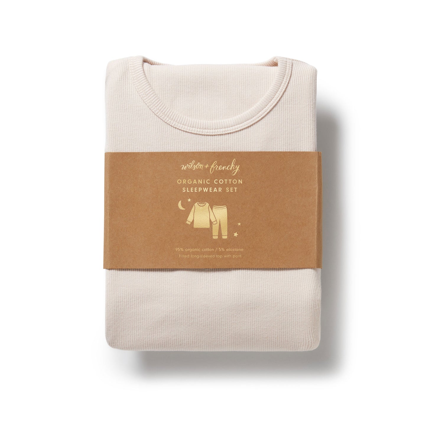 Wilson & Frenchy Rib Organic Long Sleeved Pyjamas Dusty Rose