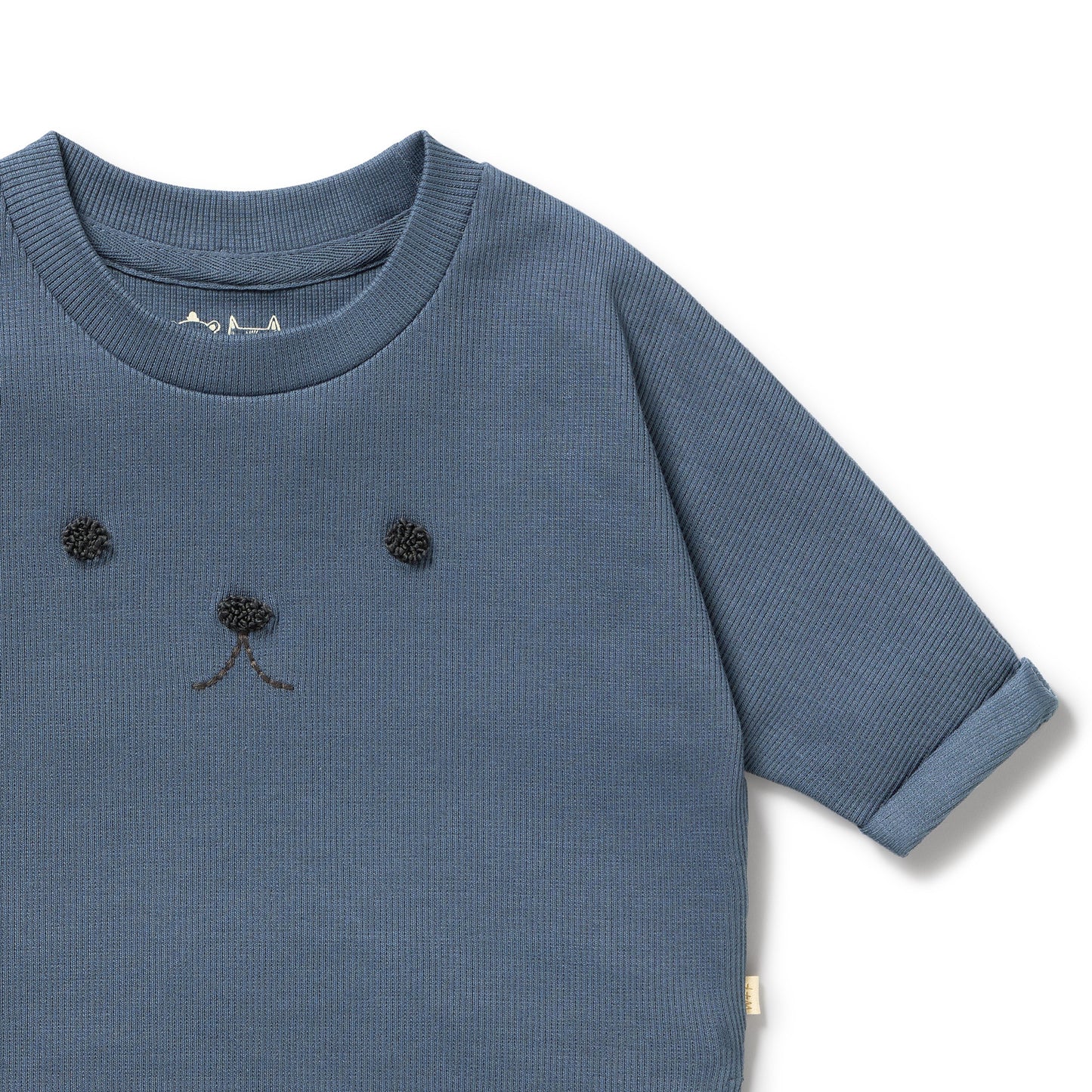 Wilson & Frenchy Organic Rib Long Sleeved Top Twilight Blue