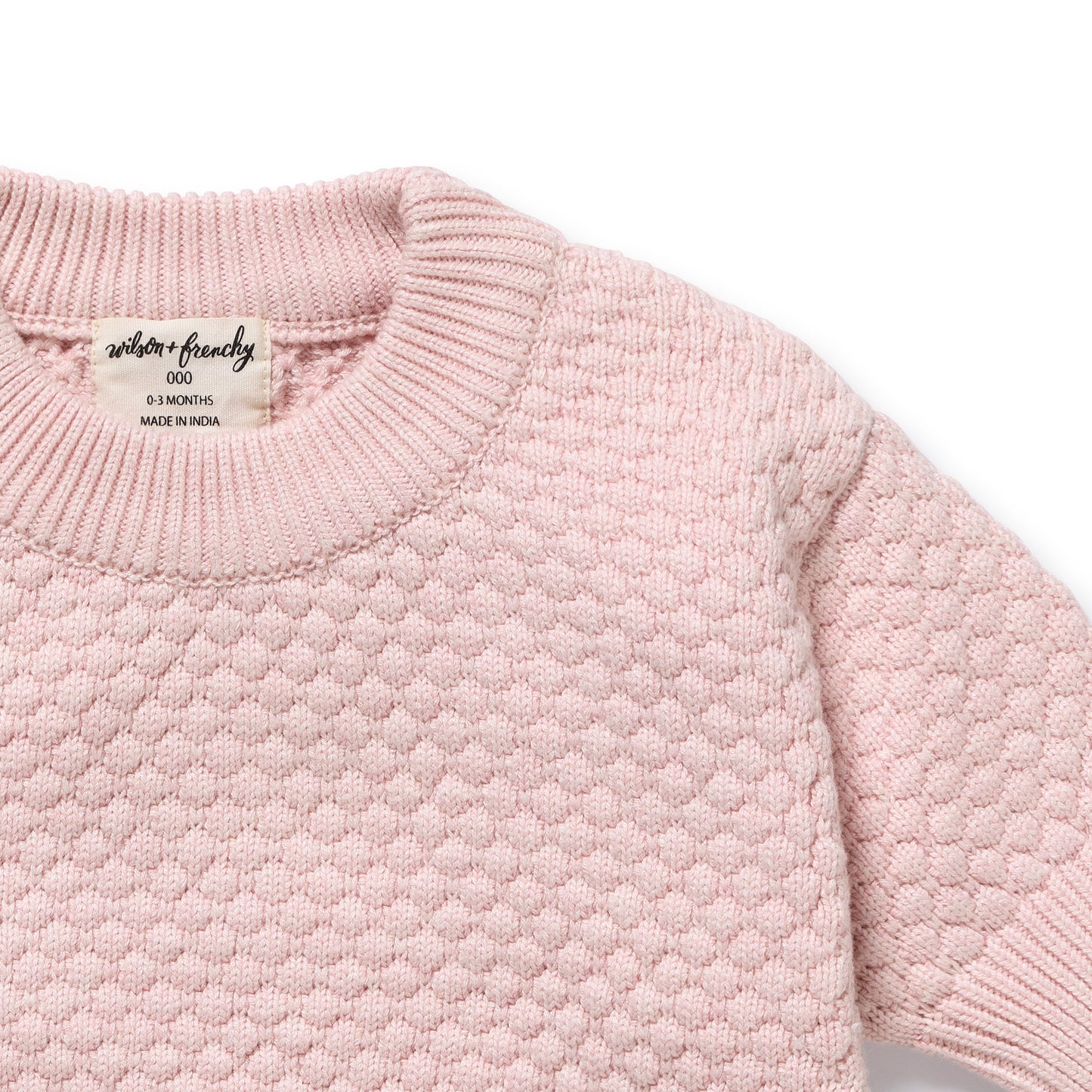 Wilson & Frenchy Organic Knitted Bubble Jumper Marshmellow