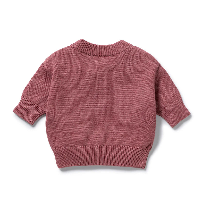 Wilson & Frenchy Organic Knitted Bauble Jumper Rhubarb