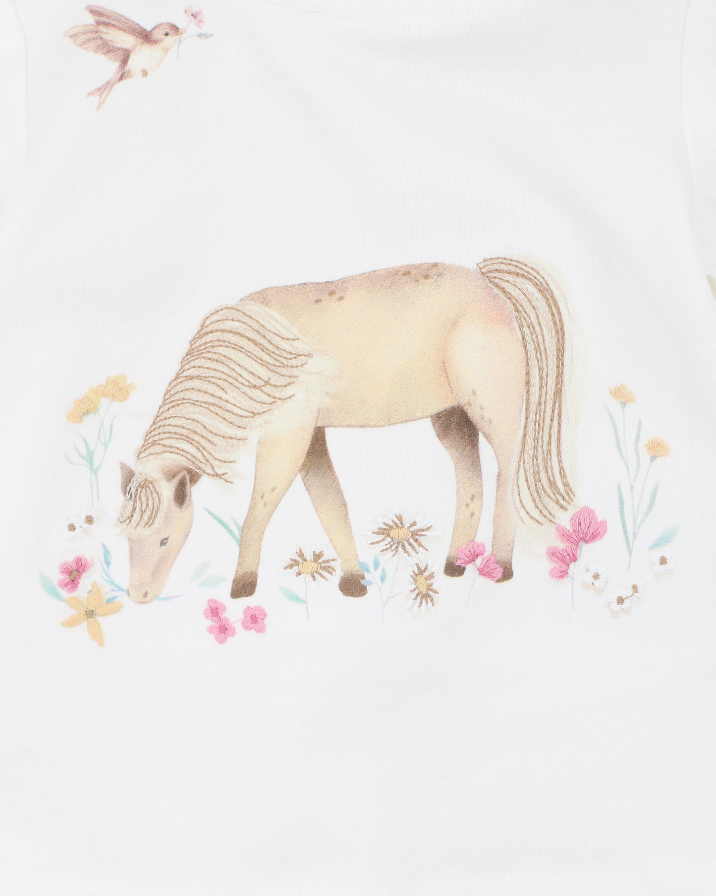 Minihaha Baby Winnie Pony Organic Long Sleeve Tee Cream