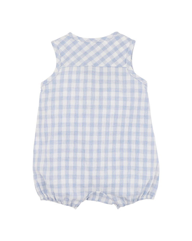Minihaha Axel Check Romper Sky