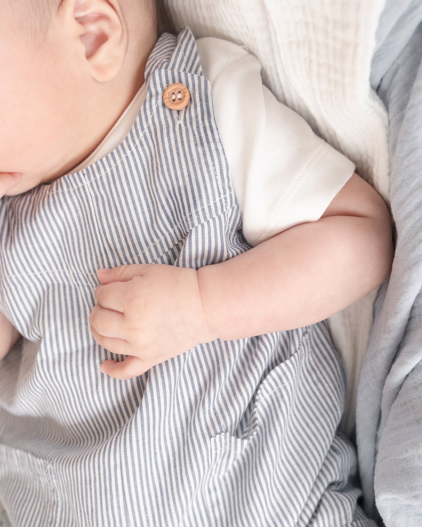 Minihaha Brady Stripe Woven Overalls Indigo Stripe