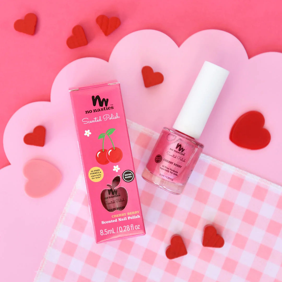 No Nasties Nail Polish Scented Cherry Berry | Bright Pink