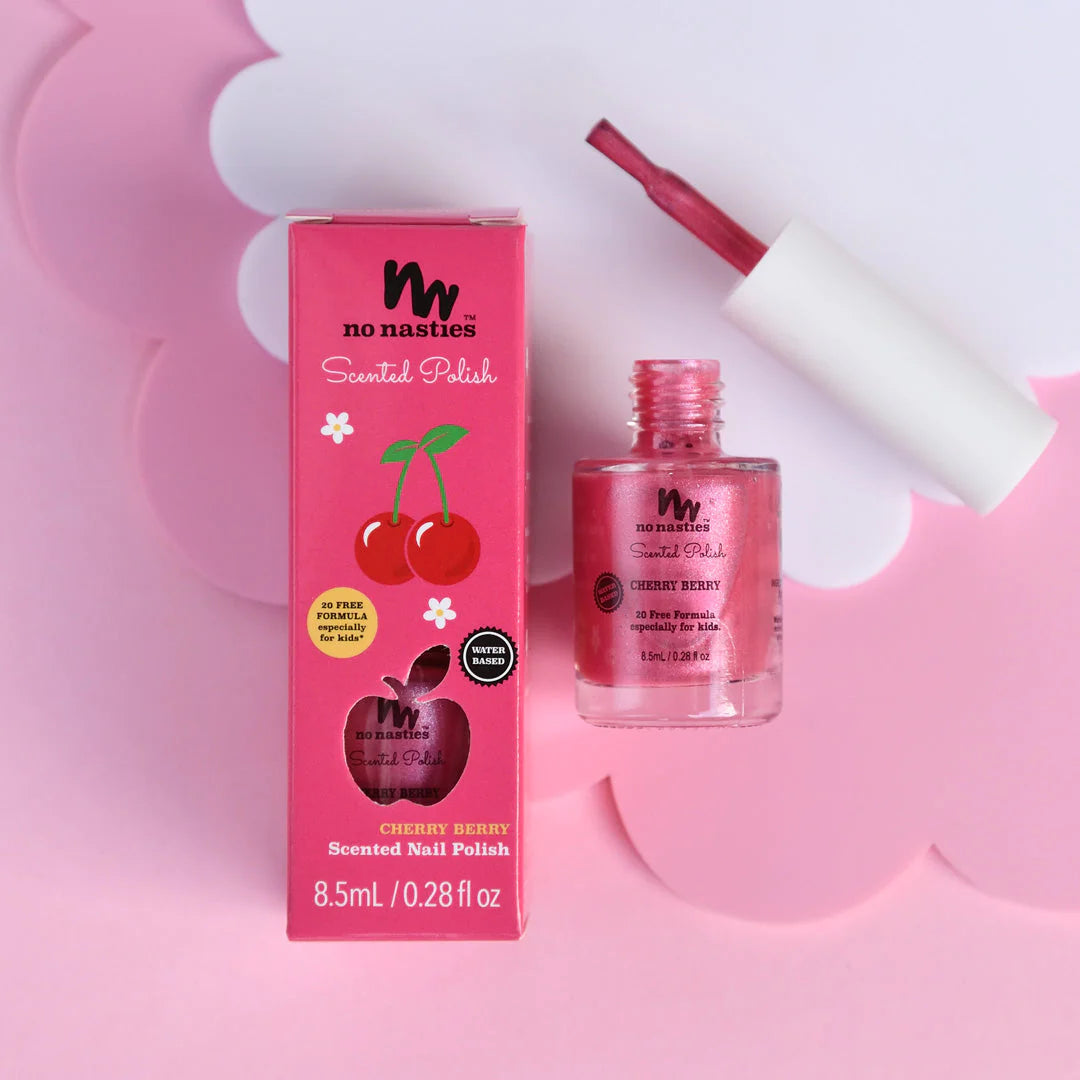 No Nasties Nail Polish Scented Cherry Berry | Bright Pink