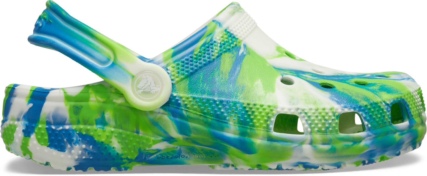 Crocs Classic Glow Marbled Clog Kids/Youth Prep Blue/Multi