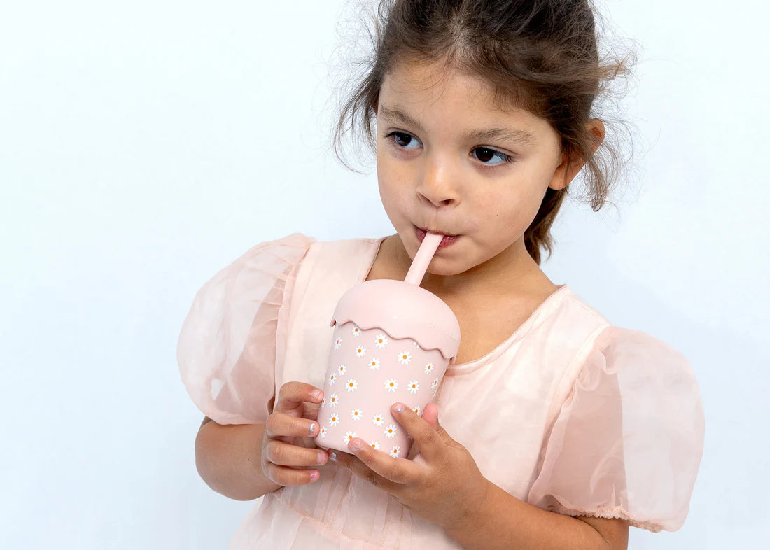 Chino Club | Smoothie Cup & Straw Pink Daisy