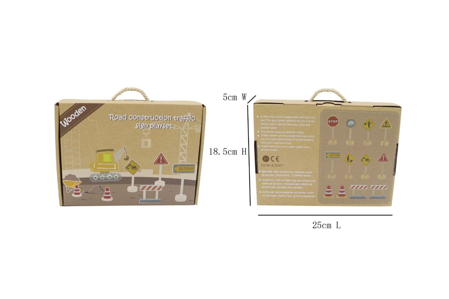 Wooden Construction Sign Playset