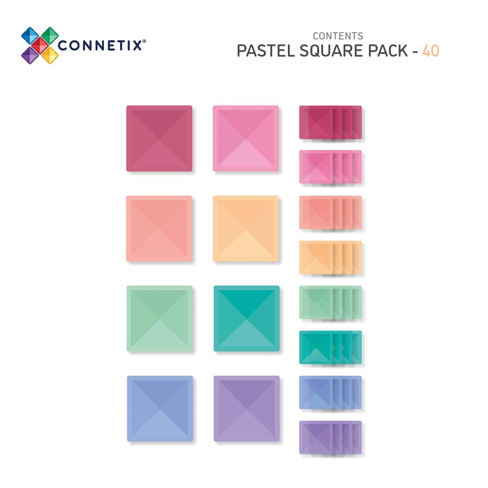 Connetix Pastel Square Pack 40 pc