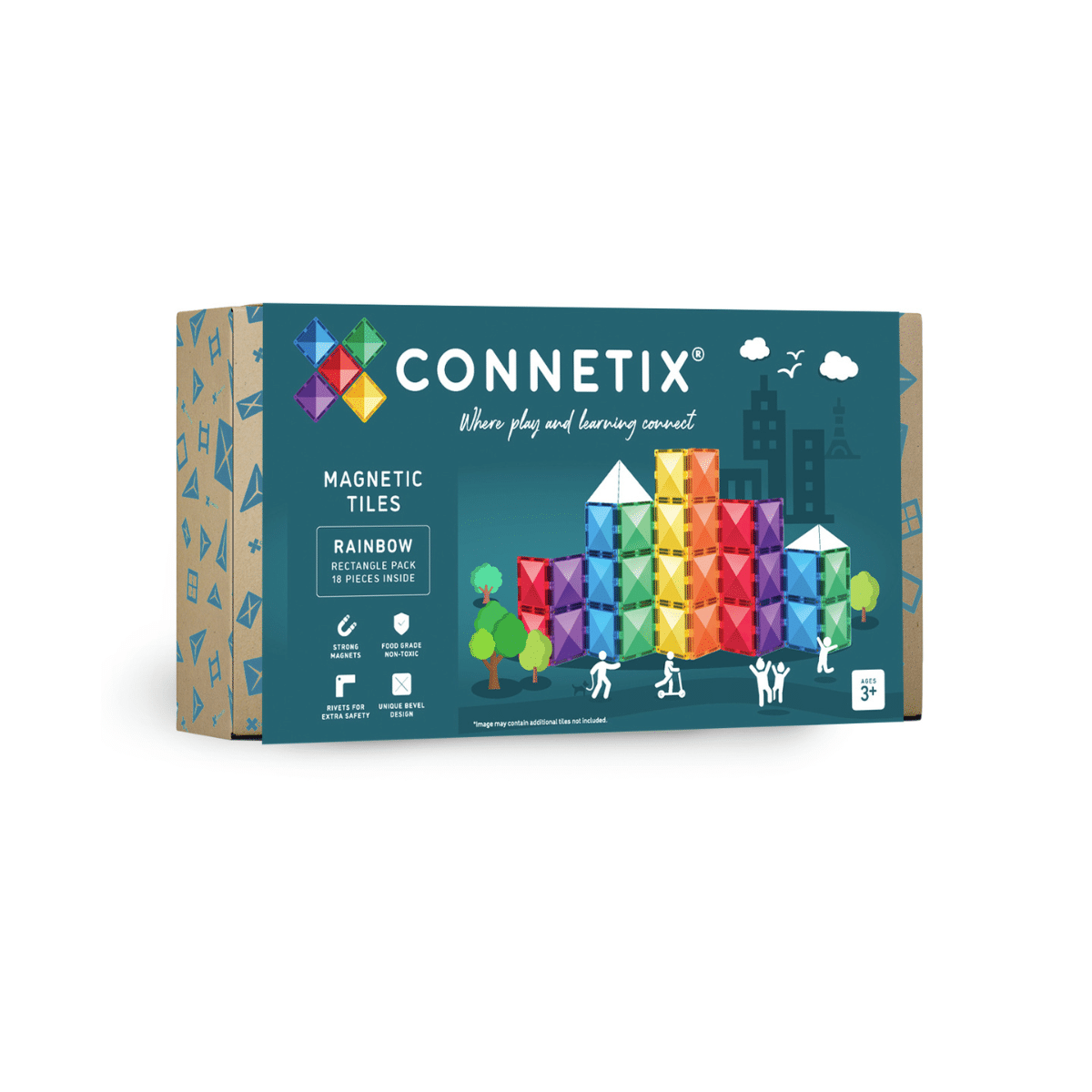 Connetix Rainbow Rectangle Pack 18 pc