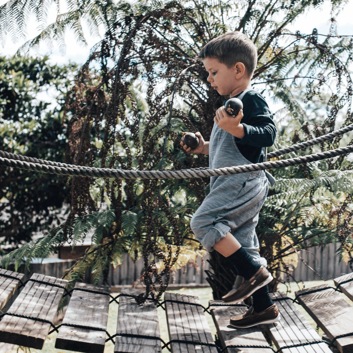 Lamington Child Merino Crew Socks Black