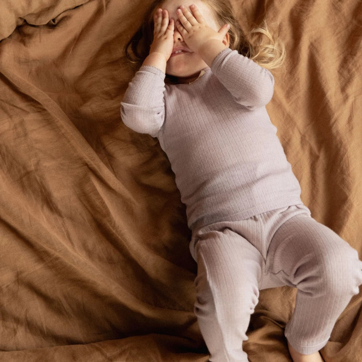 Nature Baby Merino Essential Pointelle Pyjama Set Lilac