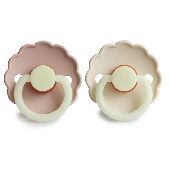 Frigg Daisy Natural Rubber Pacifiers Blush | Cream Night