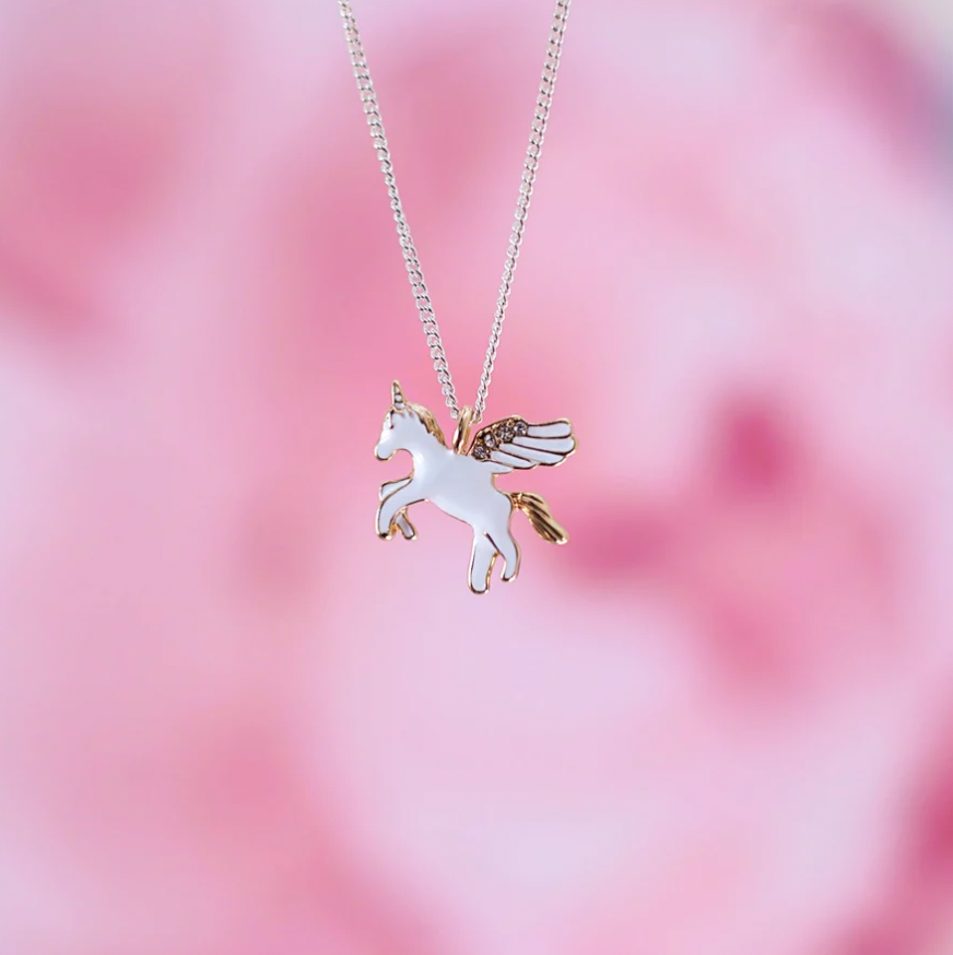 Lauren Hinkley Gold Flying Unicorn Silver Necklace