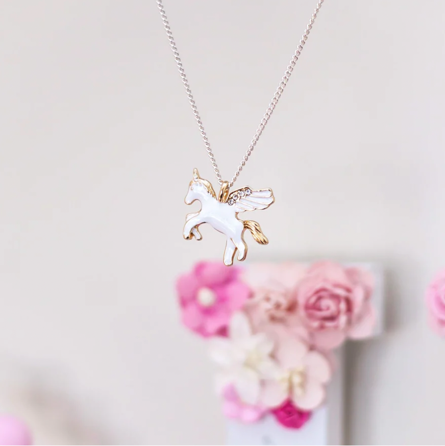 Lauren Hinkley Gold Flying Unicorn Silver Necklace
